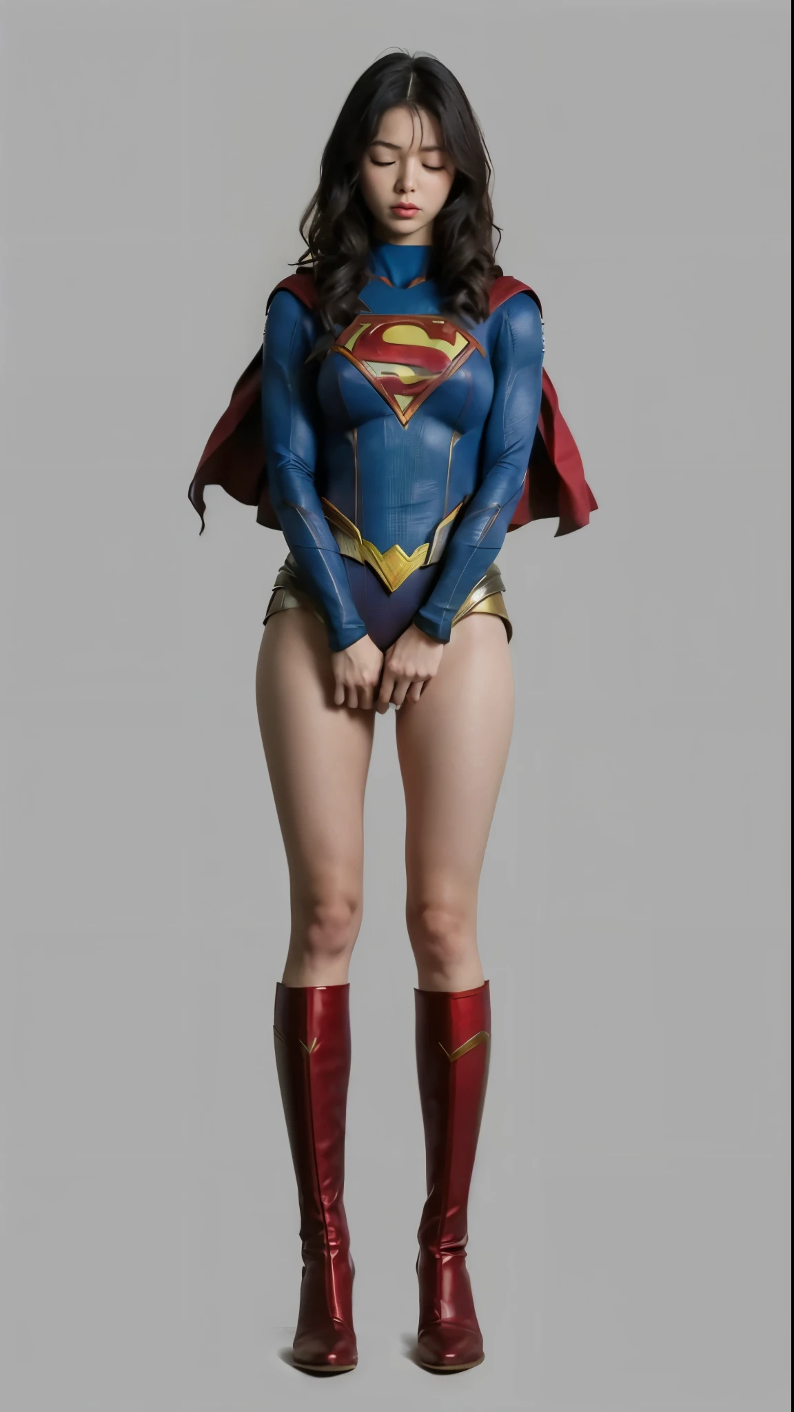 No background、(((Sleeping with eyes closed)))、(((Supergirl&#39;The costume was completely destroyed.、There are holes)))、((((Be sure to close your eyes、The face has a sad expression))))、(((((bleeding from the body)))))、((((Liquid flowing from the mouth))))、((defeat、死んだスーパーヒロインSupergirl, weak position, stand on tiptoe、Hanging))、(((It always looks painful)))、(((Painful expression)))、(((shout)))、(((hands and arms Hanging forward)))、(((expression of suffering、Expressions of anguish)))、(((Beautiful legs in black tights.)))、(((sufferingの美しさを法的に表現する)))、((((Make the most of your original images)))、(((A destroyed Supergirl costume)))、(((Beautiful Hair)))、(((suffering)))、(((Beautiful legs need to wear tight black shoes, Wear red boots)))、((Best image quality、8k))、((highest quality、8k、masterpiece:1.3))、(((Preserve background )))、Sharp focus:1.2、Beautiful woman with perfect figure:1.4、Slim Abs:1.2、Wet body:1.5、Highly detailed face and skin texture、8k