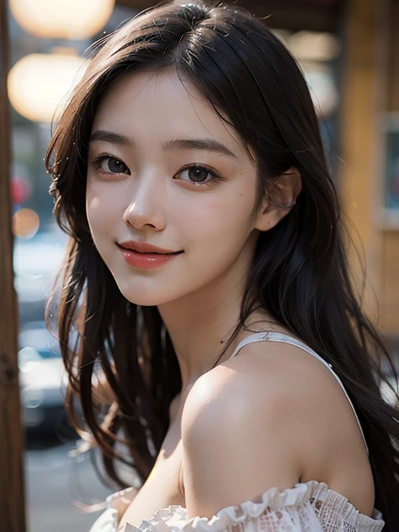 1girl, offshoulder, light smile, shiny skin
best quality, masterpiece, (photorealistic:1.4)