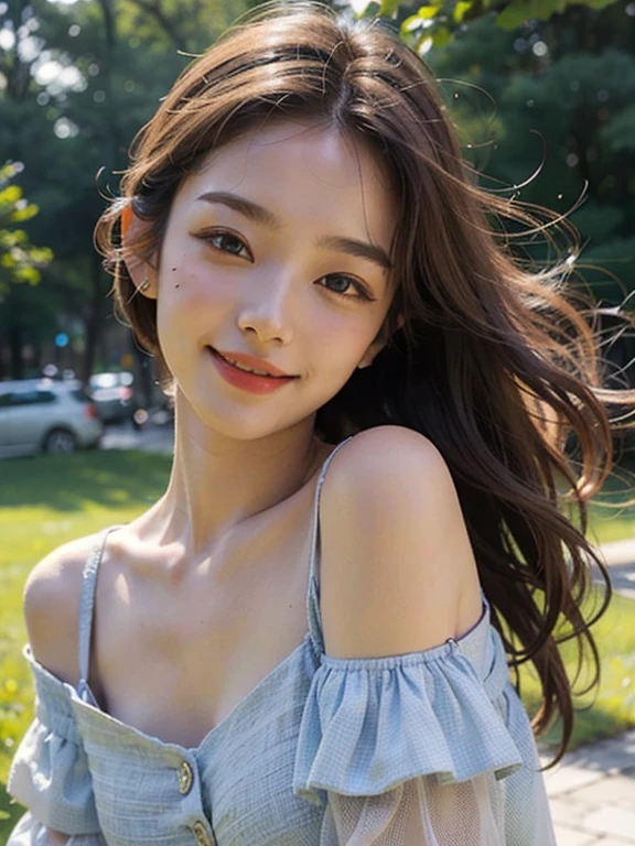 1girl, offshoulder, light smile, shiny skin
best quality, masterpiece, (photorealistic:1.4)