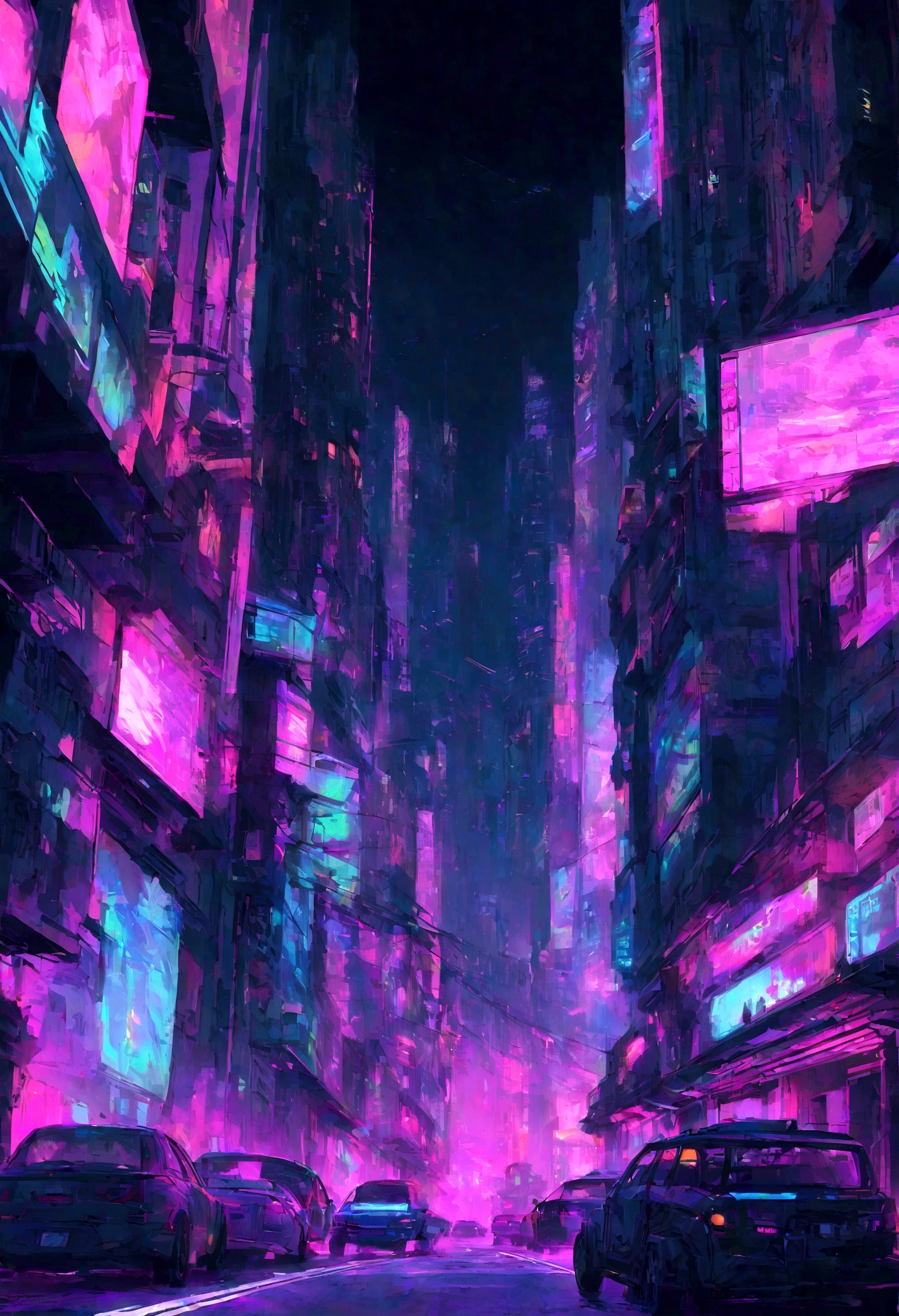 There are cars driving on city streets at night, cyberpunk street, cyberpunk city street, Surreal cyberpunk city, cyberpunk alley, Busy cyberpunk metropolis, sci-fi cyberpunk city street, Surreal cyberpunk style, Cyberpunk in Cyberpunk City, cyberpunk atmosphere, Cyberpunk Blade Runner Art, cyberpunk art surreal 8k, cyberpunk streets at night, dirty cyberpunk city