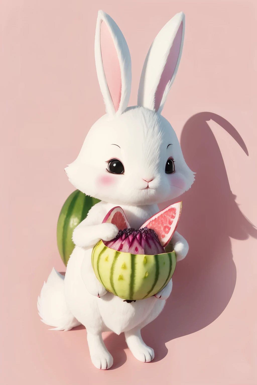 animal rabbit drawn stylized cute
with pitaya fruit