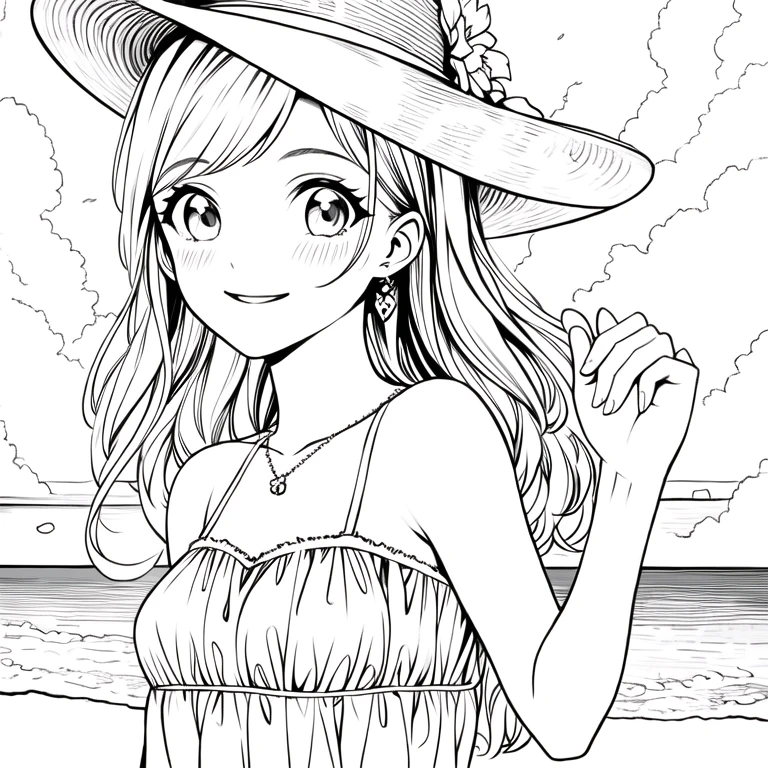 (masterpiece, best quality:1.2), 1girl, solo,Line art,Monochrome