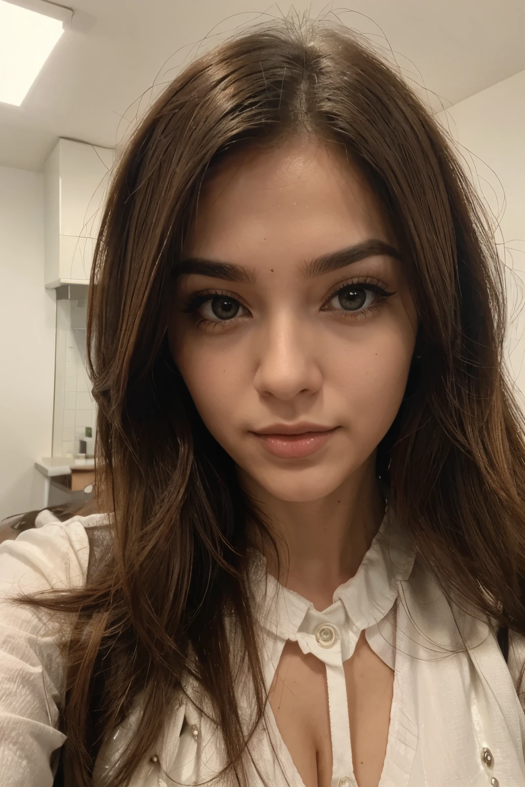 Crie um homem de cabelo curto, cacheado e castanho claro. Olhos castanhos. E com beleza feminina 