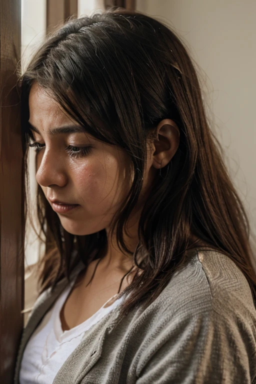 adolescente llorando por perdida de su madre