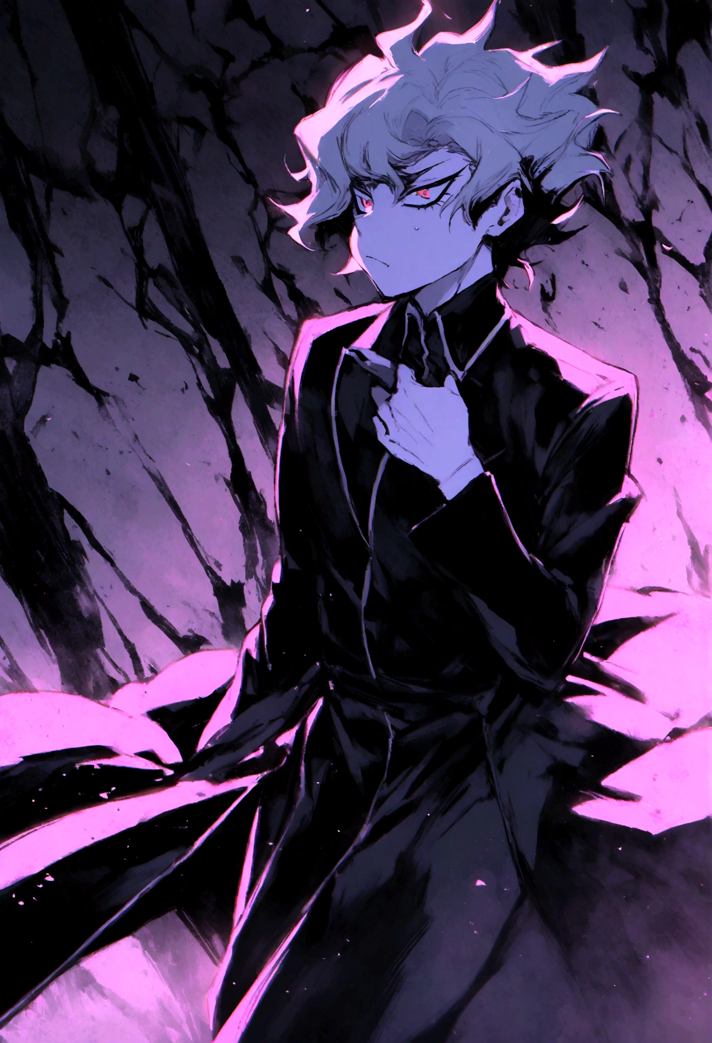 Akira Fudo, Devilman Crybaby, Male, with black clothes