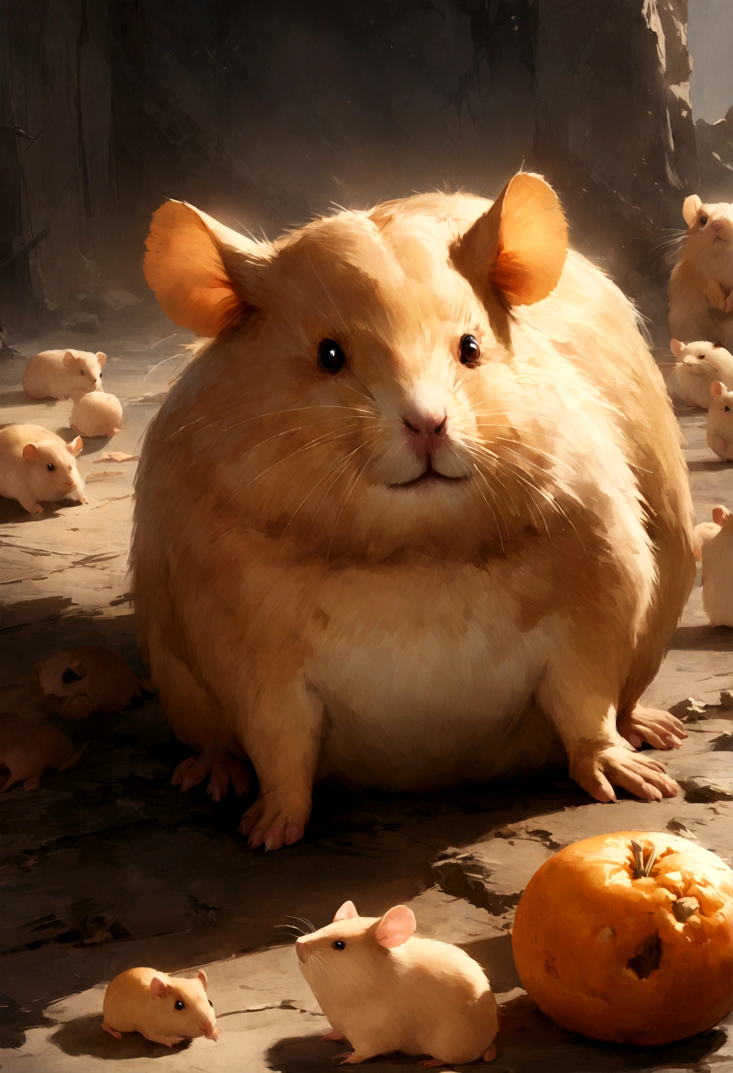 Dead orange hamster realistic