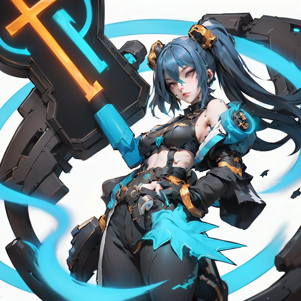 a close up of a person with an evil look on their face, octane trending on cgsociety, goth girl, very stylized character design, instagram art, sticker art, character is covered in liquid, realistic proportions sfw, unique hair designs, dynamic pose realistic, gold and black color scheme, animated movie shot, ui card, krenzcushart