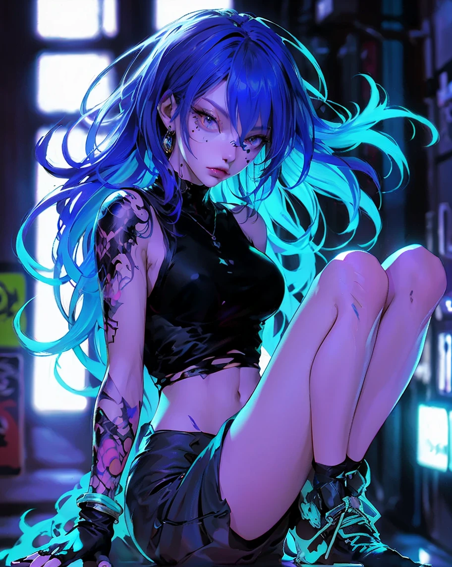 a close up of a person with an evil look on their face, octane trending on cgsociety, goth girl, very stylized character design, instagram art, sticker art, character is covered in liquid, realistic proportions sfw, unique hair designs, dynamic pose realistic, gold and black color scheme, animated movie shot, ui card, krenzcushart