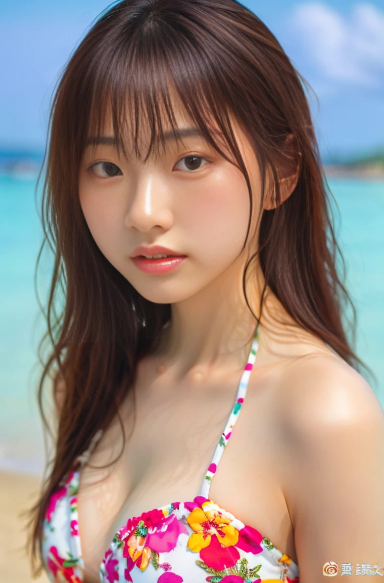 8k、RAW Photos、highest quality、Japanese Model、Floral Bikini、micro bikini,26 years old、Young Sensual Gravure Idol、A young and cute gravure idol、リアルなYoung Gravure Idol、Real fleshy gravure idol、Young Gravure Idol、A sophisticated gravure idol、Young and thin gravure idol、Beach、Blur the background