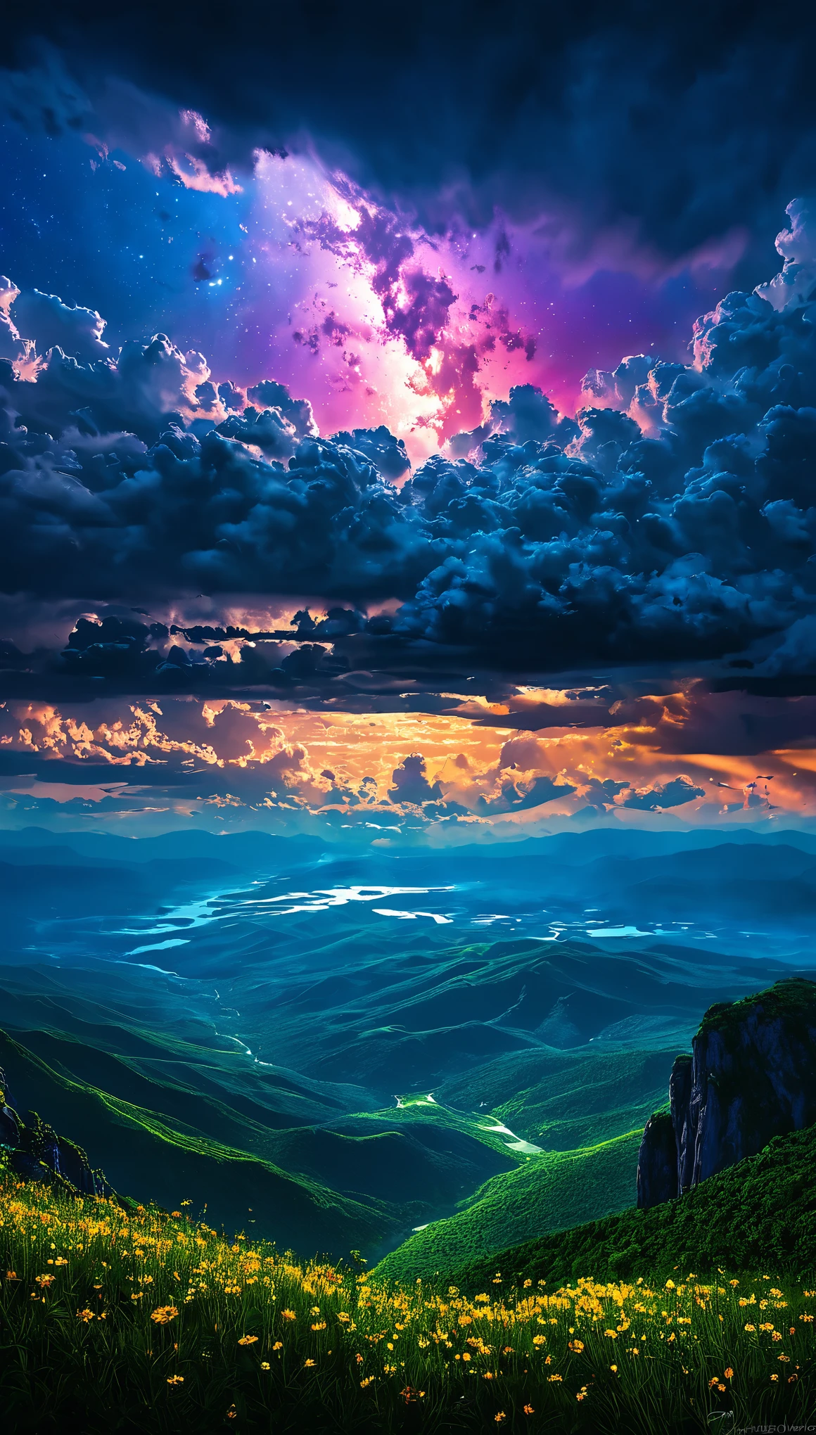 summer sky,photorealistic,highly realistic,extreme details,breathtakingly realistic,high contrast realism,high saturation realism,vibrant colors,dramatic lighting,captivating landscape,compelling storytelling,atmospheric scene,mesmerizing visuals,intricate details,strong emotions,celestial beauty,dreamlike world