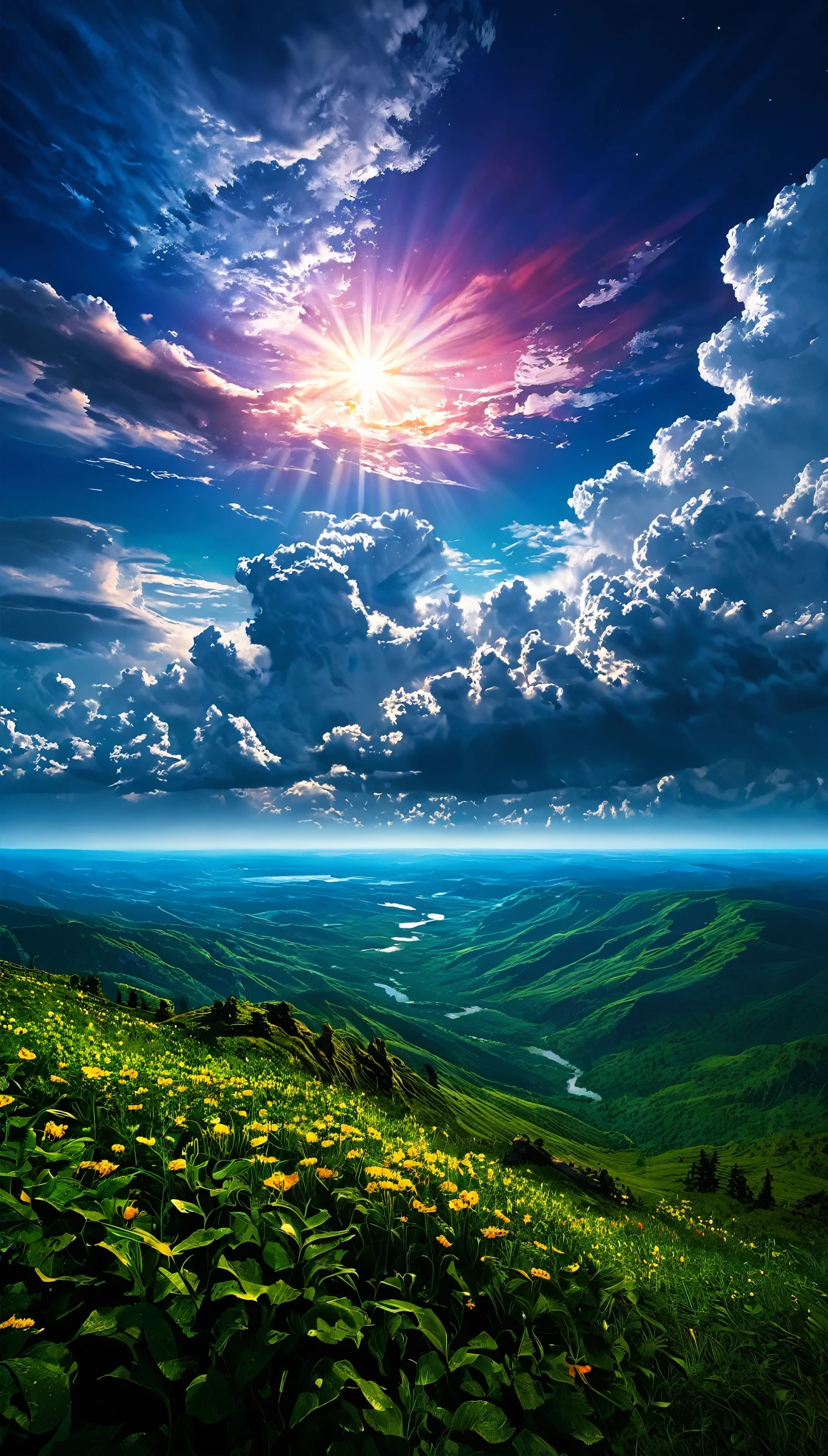 summer sky,photorealistic,highly realistic,extreme details,breathtakingly realistic,high contrast realism,high saturation realism,vibrant colors,dramatic lighting,captivating landscape,compelling storytelling,atmospheric scene,mesmerizing visuals,intricate details,strong emotions,celestial beauty,dreamlike world