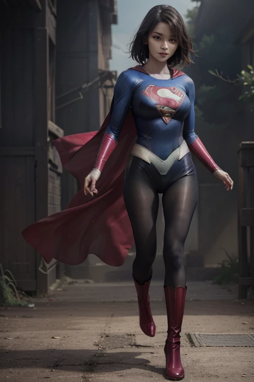 No background、(((Beautiful legs in black tights.)))、(((Legally express the beauty of your smile)))、((((Make the most of your original images)))、(((Supergirl Costume)))、(((beautiful short bob hair)))、(((suffering)))、(((Please wear black tights....、Wear red boots)))、((Best image quality、8K))、((highest quality、8K、masterpiece:1.3))、(((Preserve background )))、Sharp focus:1.2、Beautiful woman with perfect figure:1.4、Thin abdominal muscles:1.2、Wet body:1.5、Highly detailed face and skin texture、8K