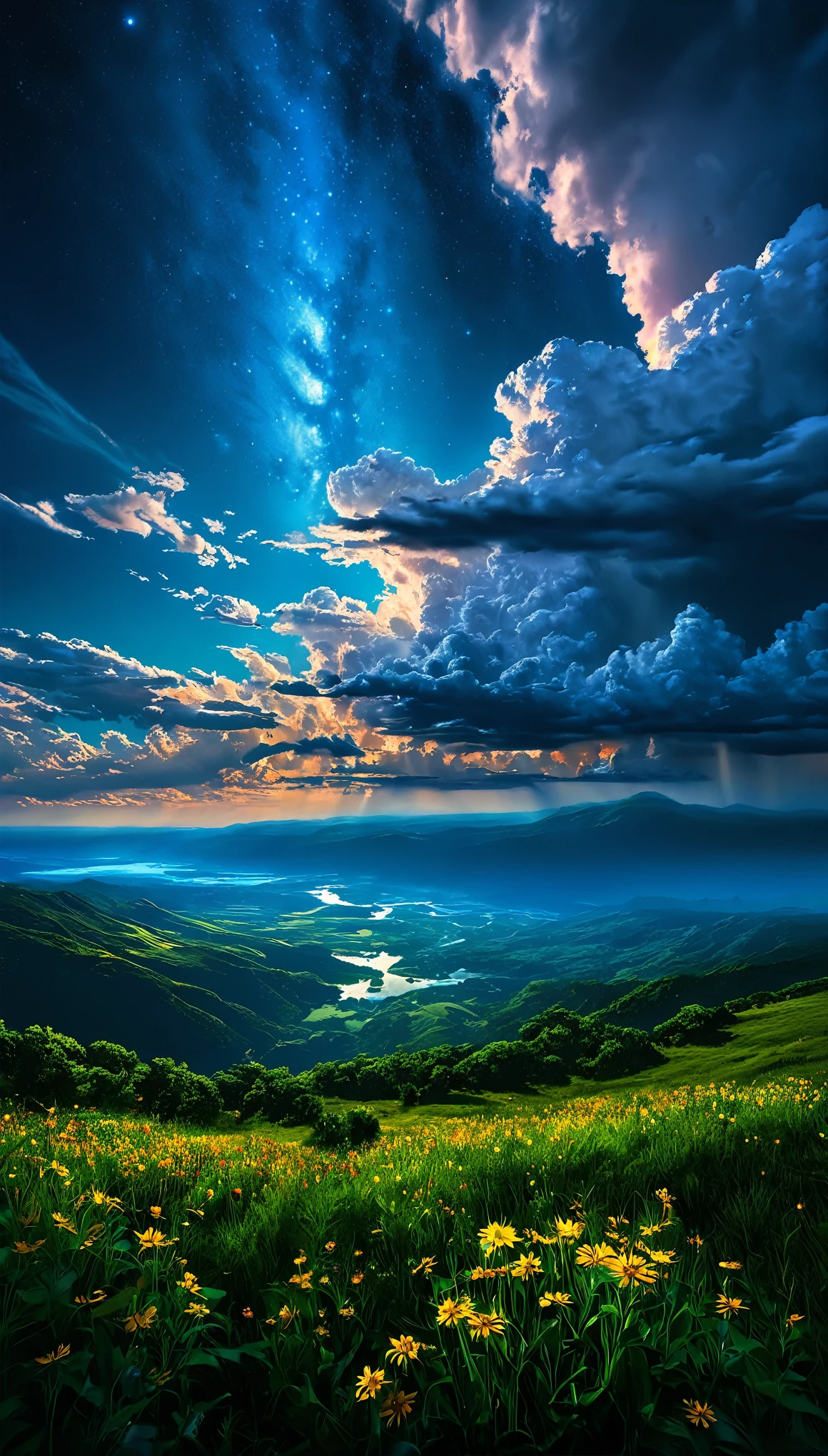 summer sky,photorealistic,highly realistic,extreme details,breathtakingly realistic,high contrast realism,high saturation realism,vibrant colors,dramatic lighting,captivating landscape,compelling storytelling,atmospheric scene,mesmerizing visuals,intricate details,strong emotions,celestial beauty,dreamlike world