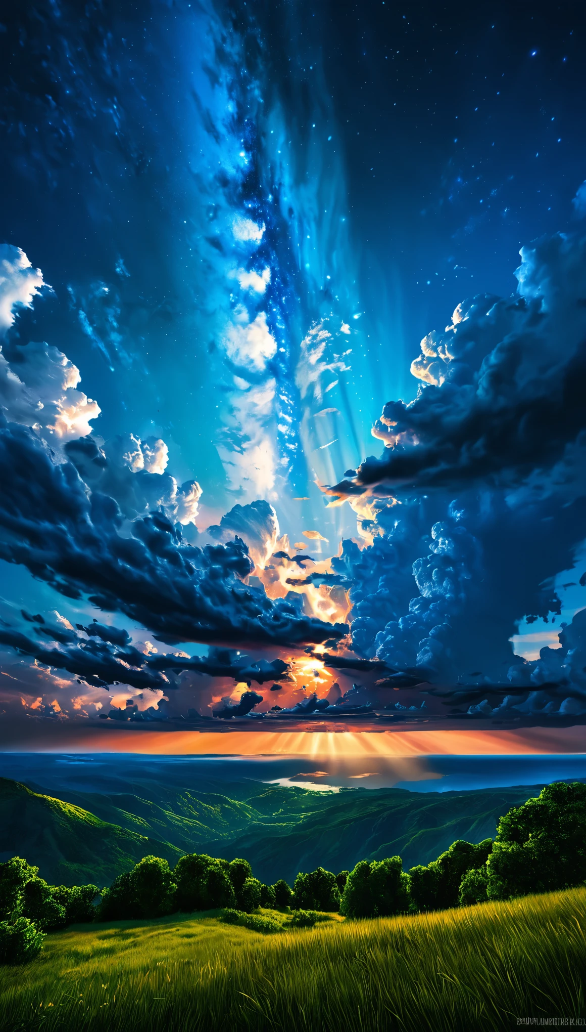 summer sky,photorealistic,highly realistic,extreme details,breathtakingly realistic,high contrast realism,high saturation realism,vibrant colors,dramatic lighting,captivating landscape,compelling storytelling,atmospheric scene,mesmerizing visuals,intricate details,strong emotions,celestial beauty,dreamlike world