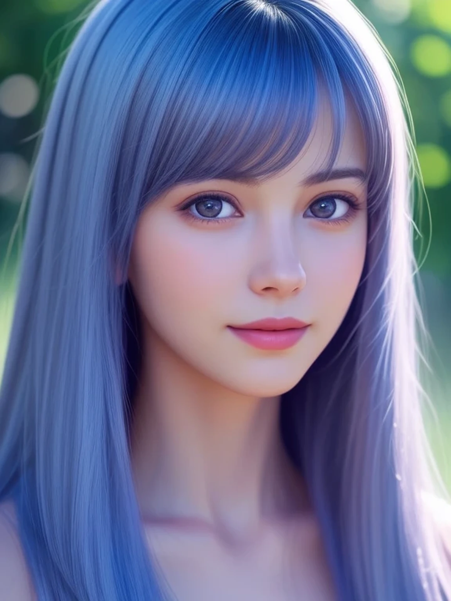 One in a pink dress,Woman with blue shawl hair, 3 D rendering character art 8 K, Cyborg - blue-haired girl, beautiful female android!, beautiful female android, perfect android girl, beautiful android woman, smooth digital concept art, smooth 3d cg render,, sci - fi character, Beautiful robot character design,ssmile,largeeyes,The upper part of the body,cute delicate face, Extremely beautiful face, beautiful delicate face, Stunning anime face portrait, beautiful aesthetic face, Detailed beautiful face, girl cute-fine face, Realistic beautiful face, Beautiful realistic face, beautiful and realistic faces, girl with white eyes,Right shoulders,Blue has God's eyes,Ultra-delicate smooth skin,Asian face shape,Girl futuristic white and pink shiny metallic silver white long dress,Smile without showing your teeth,ssmile,Teethless,二重まぶた,Blue eyes,largeeyes,Clear strands of hair,