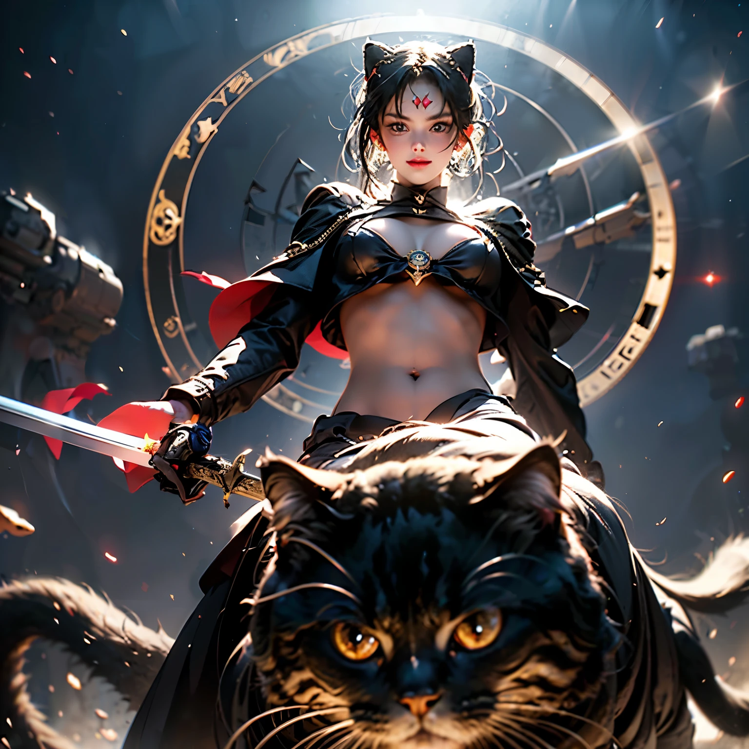 (((No changes to costumes, poses, or composition other than those specified)))、(((Hold the sword accurately)))、Correct fingers、