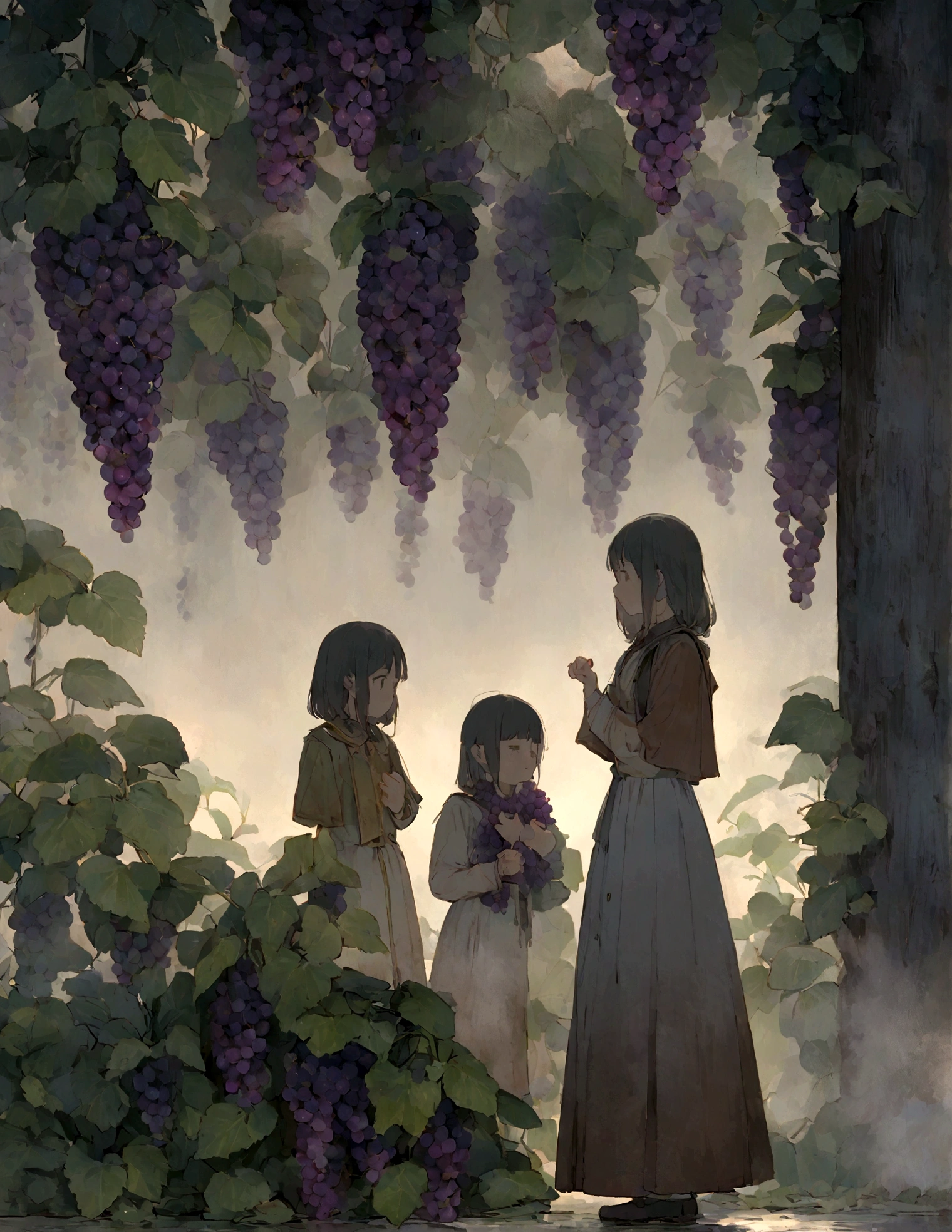 Grape, Metal,, Dirty, go, 8k, reflect, Thinking about plants and their worshippers, shading, Foggy, dark, , beautiful, beautiful、There is no life
