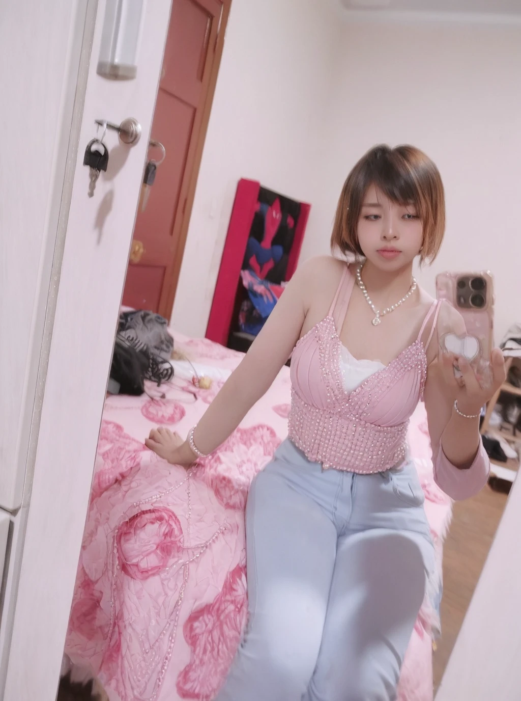 a beauty girl、japanes、light skinned、angelicales、、10 generations、a junior high school student、A slender、childish、pantiy、a bed、small tits、ballet、embarrassing looking、、Cute underwear in pastel colors、Gunze、Wacoal、hotels room、Change of clothes