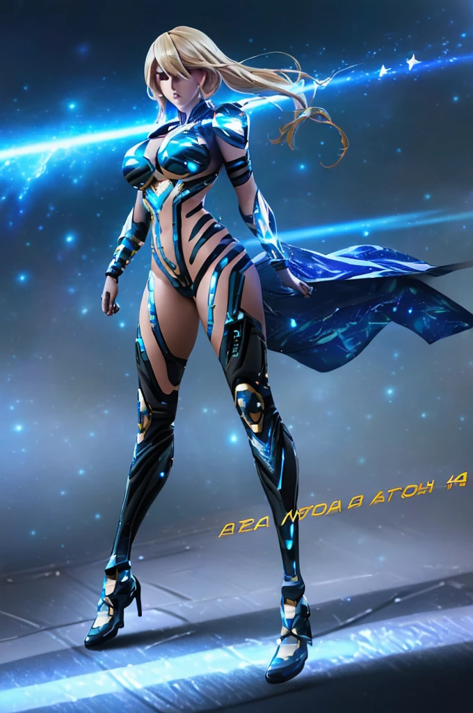 A lovely woman in skin tight cyber armor, posing with high tech weapons, star light gleaming, action poses, advanced futuristic technology, cinematic lighting, intricate details, photorealistic, 8k, hyper detailed, dramatic composition, dynamic energy, cinematic atmosphere, vibrant colors, moody lighting, sci-fi, digital art
