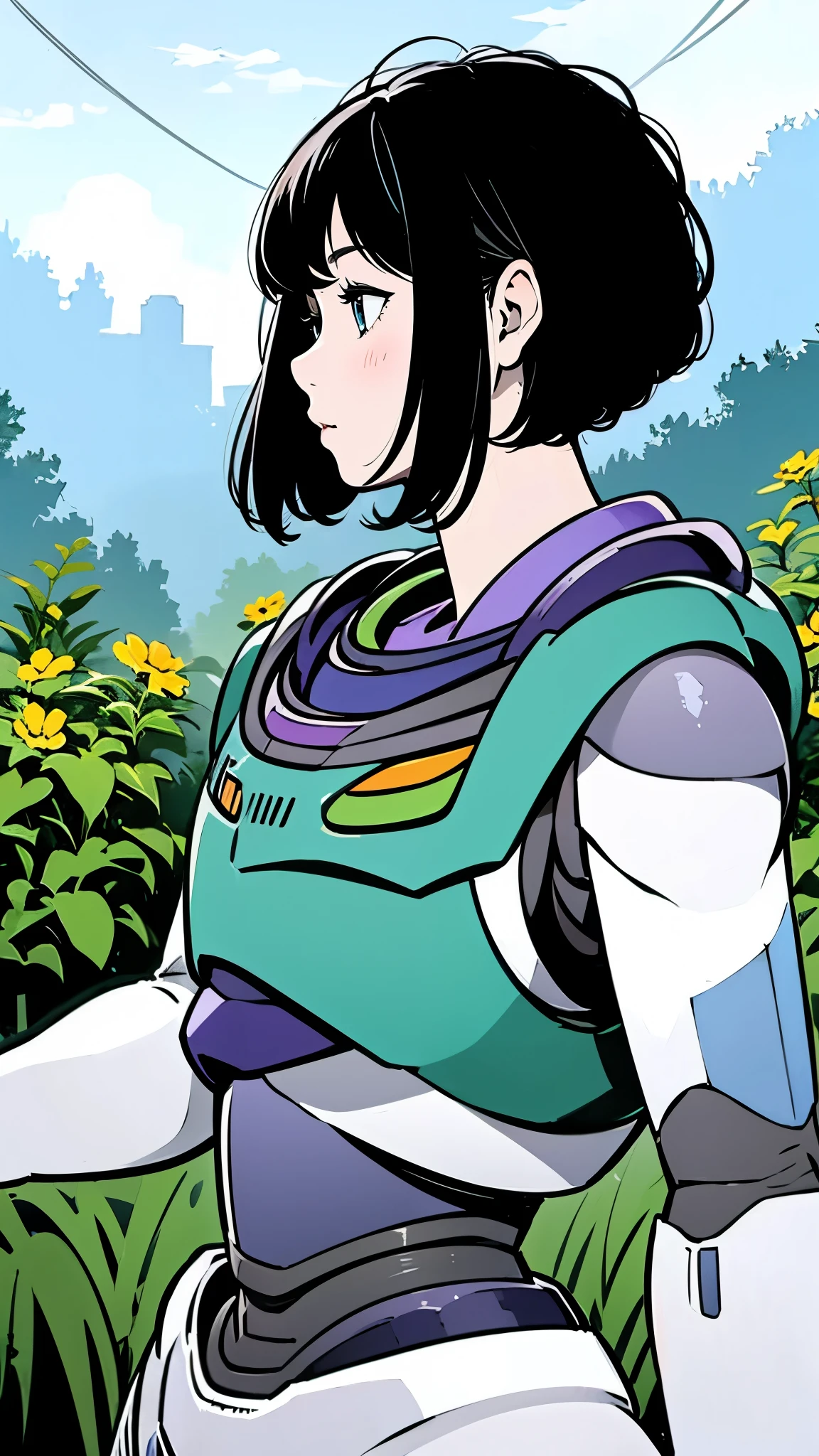 BuZZLIGHTYEAR、profile、Upper Body、Girl、garden、Black Hair、Shortcuts、