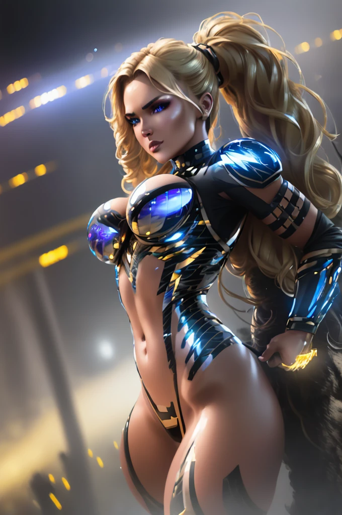 A lovely woman in skin tight cyber armor, posing with high tech weapons, star light gleaming, action poses, advanced futuristic technology, cinematic lighting, intricate details, photorealistic, 8k, hyper detailed, dramatic composition, dynamic energy, cinematic atmosphere, vibrant colors, moody lighting, sci-fi, digital art
