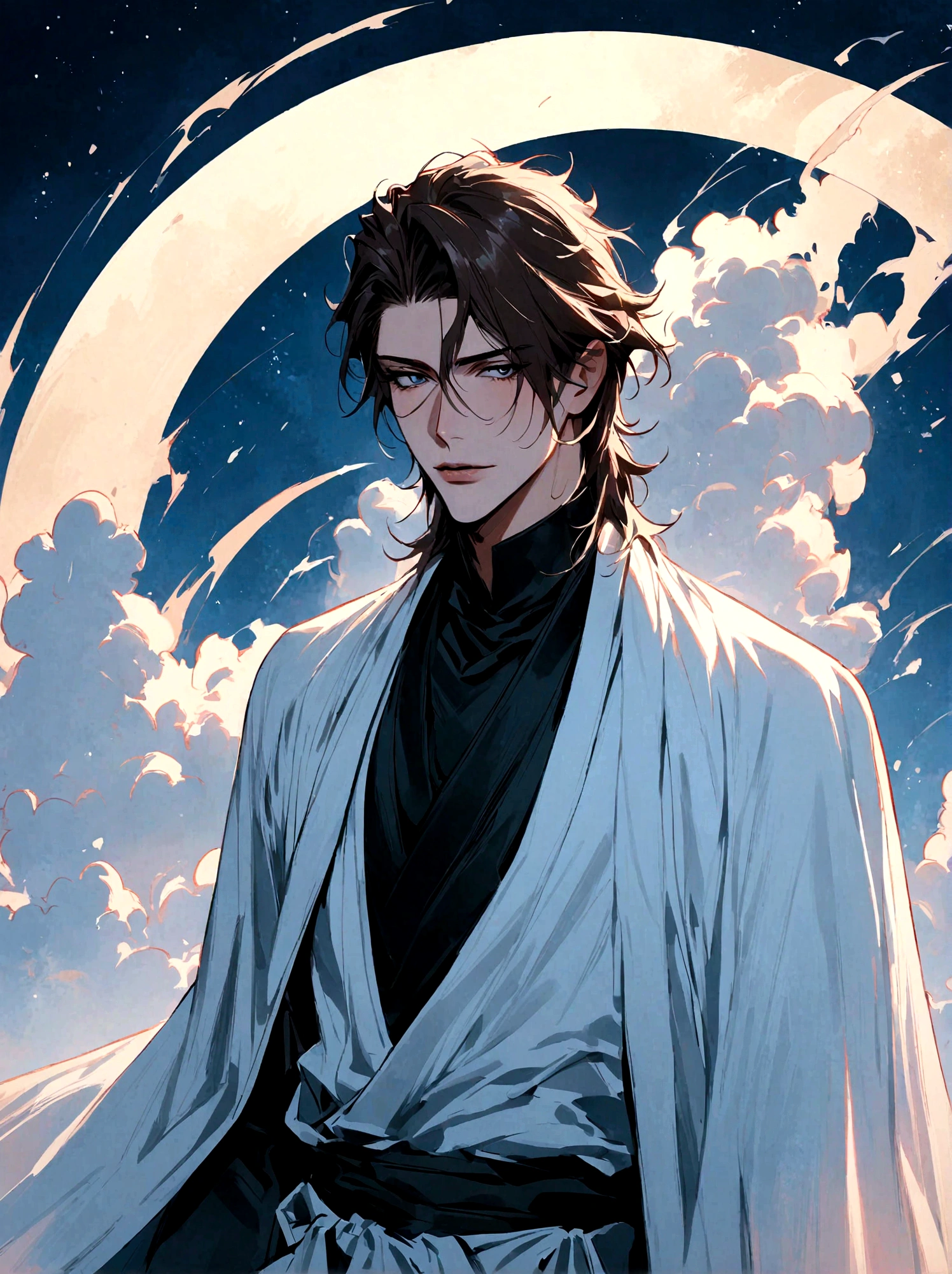 1boy, male focus, Aizen Sousuke, bleach, Las Noches, Hueco Mundo