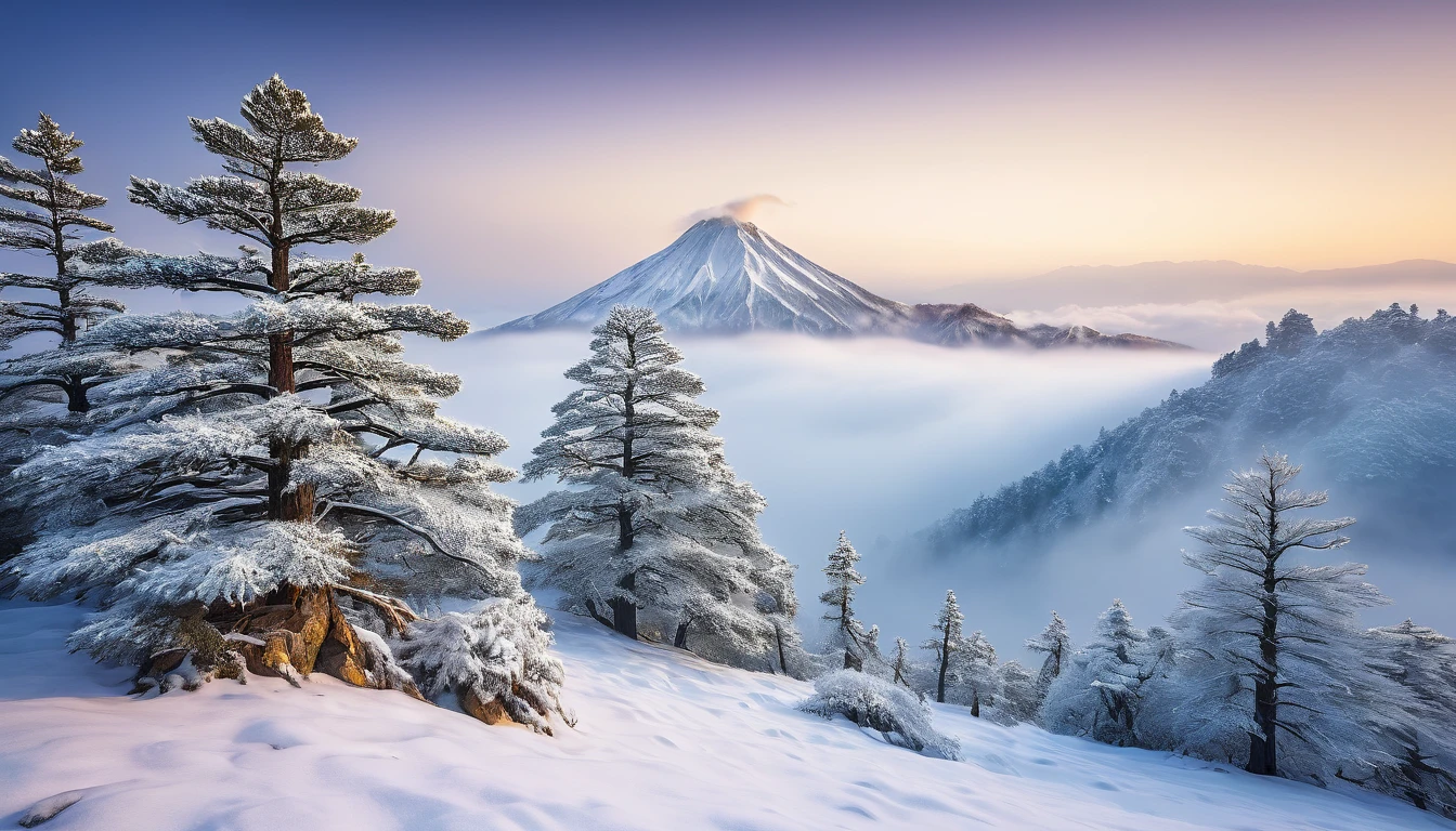 Black and White Landscape Photography,National Geographic award-winning works,8K,George Digarakis,远景snow山,Mid-ground mist pine,ice山的特写镜头,ice,cool and warm colors,snow山,snow景,snow,(RAW photos,best quality),(Reality,照片Reality感:1.3),masterpiece,Extremely exquisite and beautiful,high resolution,The original,Perfect lighting,(Extremely detailed CG:1.2),Unity,2k wallpaper,Astonishing,fine details