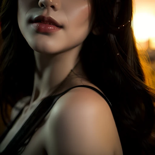 18yo girl in RED Tube-Top dress Stroll along evening Harbor, (Acutance:0.85), ZoomLayer, Masterpiece of 8K Ultra-detailed, (VolumetricLighting), SmoothShading, (RAW Photo-realistic:1.37), (Close-up:1.38), (Gazing at sunseting colorful sky) (Dazzling bokeh:1.32), { (Golden ray illuminating face) | (Photon Particles:0.75) | (Gust of wind:1.4) } . (((Extremely detailed NOGIZAKA face variation))), perfect ???????, Childish, CaptivatingGaze, Elaborate detailed Eyes with (Sparkling Highlights:1.28), (Long Eyelashes with Volume:0.8)、Glossy RED Lips with beautiful details, Coquettish Tongue, Rosy Cheeks, (Detailed Flawless Skin with glowing DowneyHair, Radiant PearlSkin with Transparency) , Shiny SilkyHair, Random Solid HairColor. { (joyful expressions) | (:d) }, (Large eyes:-1, Tree:-1).