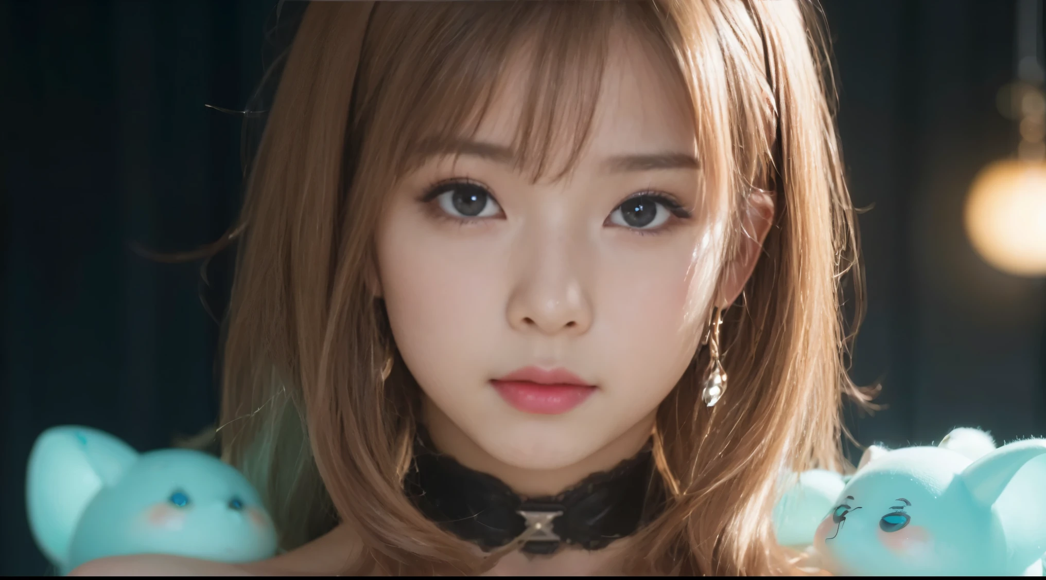 highest quality、8k Masterpiece、超A high resolution、(Photoreal:1.3)、RAW photo、1 girl、silvery hair、glowing skin、1 Cyberpunk Super Beautiful Soldier、((Ultra realistic details))、Portrait、global illumination、Shadow、octane rendering、8k、super sharp、beautiful breasts、Raw skin exposed in cleavage、Metal、cold color、、very intricate details、realistic light、CGSoation trend beautiful eyes、Eyes shining towards the camera、neon details、junior high school girl、Shining turquoise eyes、、turned into slime、flat body、choker