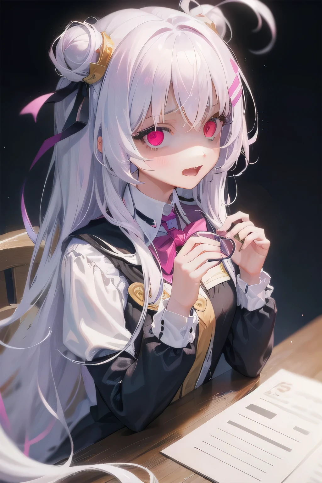 (Tabletop:1.0), (highest quality:1.4), (High resolution:1.2), From the side,Sharp contours, boyish, highest quality, masterpiece,Glasses,Voice of the Heart,yandere,Browsing Caution,nude,facial,Excessive ,Chest to chest,Upper Body,Ecstasy,saliva,blush,Heterochromia iridis,Colorful Hair