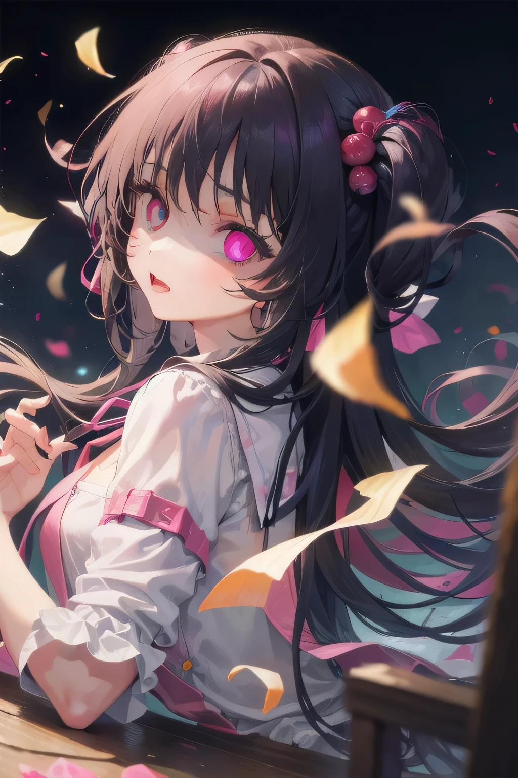 (Tabletop:1.0), (highest quality:1.4), (High resolution:1.2), From the side,Sharp contours,  boyish, highest quality, masterpiece,Glasses,Voice of the Heart,yandere,Browsing Caution,nude,facial,Excessive ,Chest to chest,Upper Body,Ecstasy,saliva,blush,Heterochromia iridis,Colorful Hair