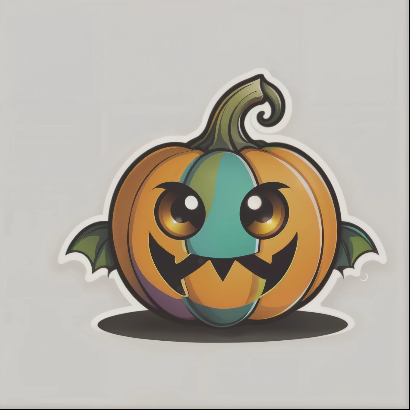 An adorable random pumpkin monster, Colorida, desordem, misterioso, apavorante, ambiente perfeito, adesivo recortado, logo, vector graphic, design de camiseta, Sem plano de fundo, circle outline