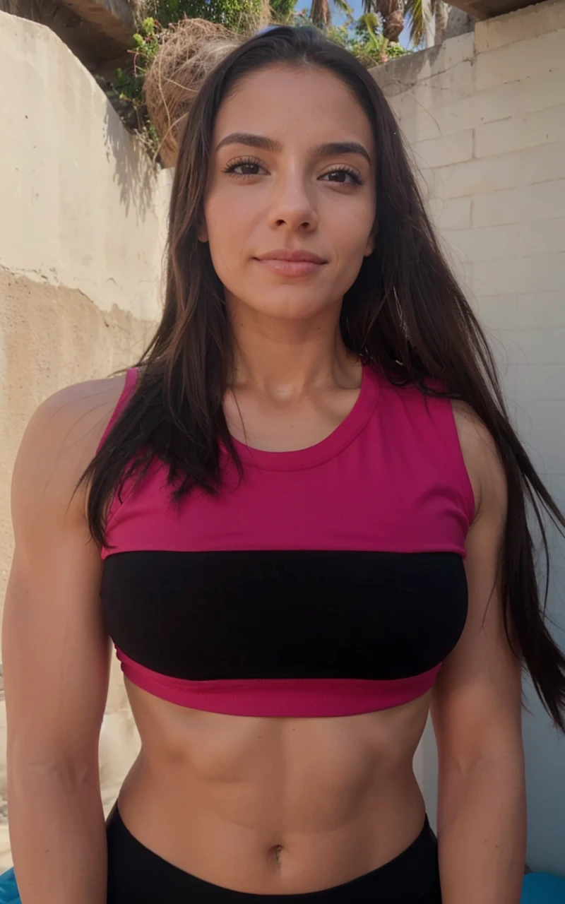 Uma mulher linda, extremamente realista, fitness