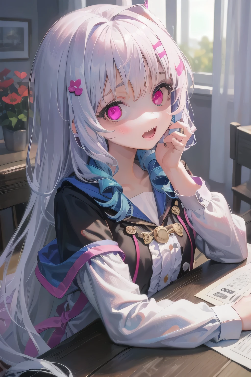 (Tabletop:1.0), (highest quality:1.4), (High resolution:1.2), From the side,Sharp contours, boyish, highest quality, masterpiece,Glasses,Voice of the Heart,yandere,Browsing Caution,nude,facial,Excessive ,Chest to chest,Upper Body,Ecstasy,saliva,blush,Heterochromia iridis,Colorful Hair