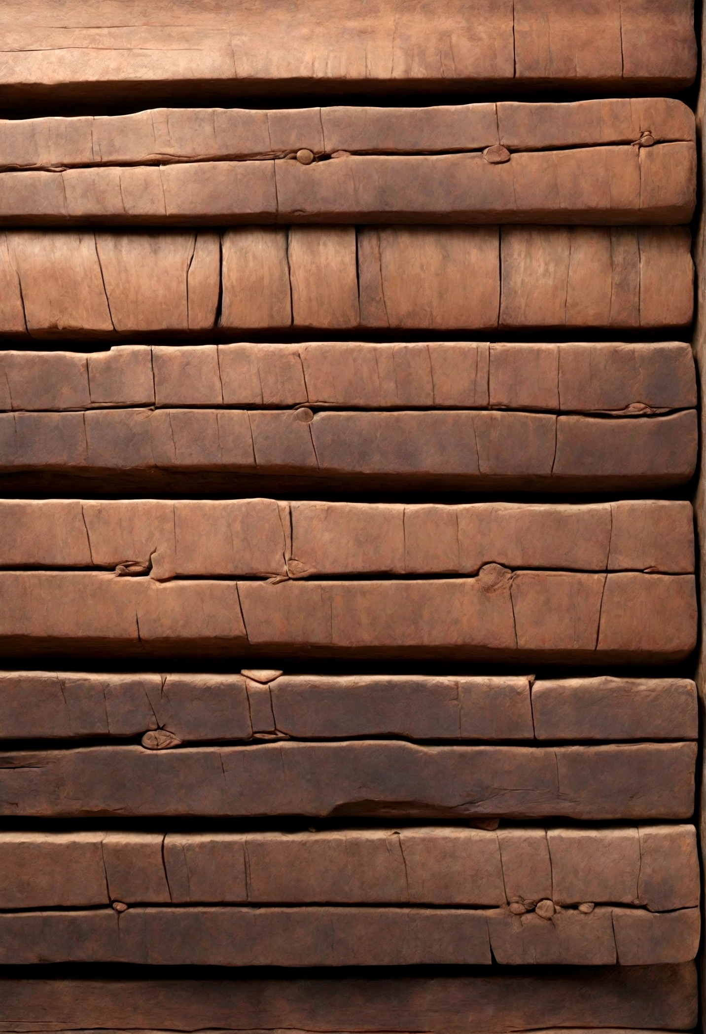 close-up, old wooden plank with detailed texture, rough surface, tied with thick ropes at each corner, studio lighting, natural colors, high resolution --ar 16:9
