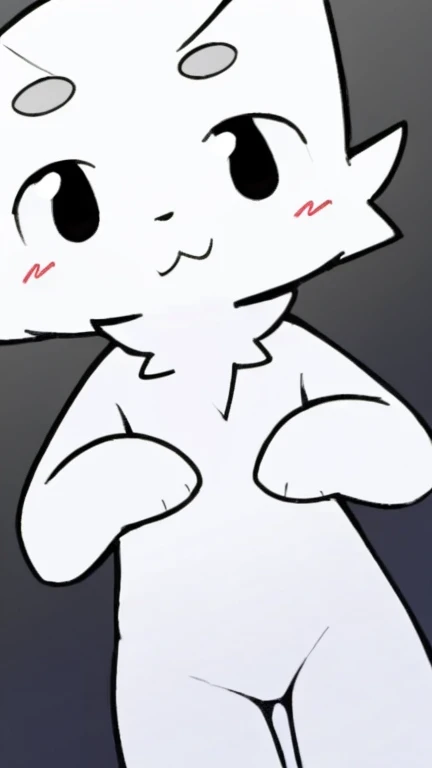 White fur, rabbit, anthro, furry, solo, simple art ,female chest,thin, hands behind on chest, cute , Random clothing，The viewing angle is random,whole body