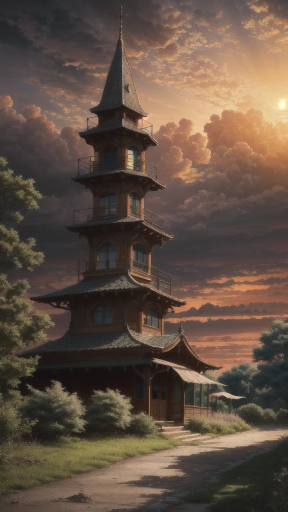 High resolution, imagination, (Practical), Clear skies, work, Sunset, (HDR:1.5), outdoor, Intricate details, 
