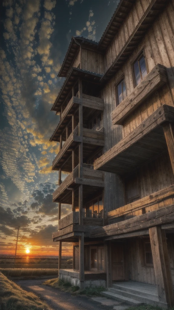 High resolution, imagination, (Practical), Clear skies, work, Sunset, (HDR:1.5), outdoor, Intricate details,