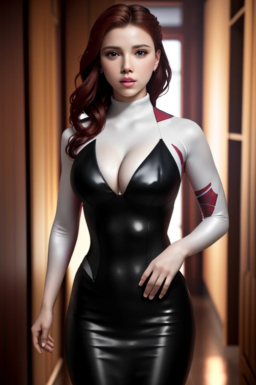 (masterpiece), (best quality), (photorealistic:1.3), 8k, detailed skin texture, detailed cloth texture, beautiful detailed face, intricate details, ultra detailed, scarlett johansson, Black Widow in the style of the Captain America, straight red hair, (full-length body:1.2)