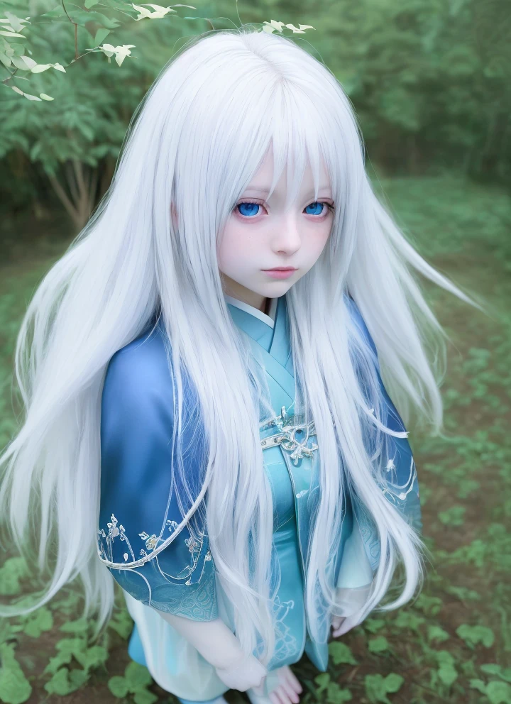 1girl, standing on earth, looking up at night sky, shimmering stars, beautiful detailed eyes, beautiful detailed lips, extremely detailed eyes and face, long eyelashes, serene expression, vibrant colors, dynamic composition, tranquil, (best quality,4k,8k,highres,masterpiece:1.2),ultra-detailed,(realistic,photorealistic,photo-realistic:1.37),animal cosplay,white long hair,FINAL FANTASY,kawaii Japanese,animal eyes,fantasy,dreamy,ethereal,magical realism,soft lighting,glowing,detailed background Japanese girl colorful hair
