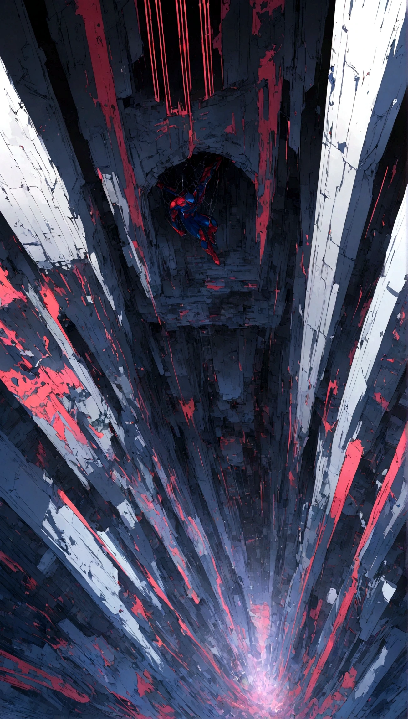 A Spider-Man in Cybernetic City, ultra detail, high resolution, anime, companies