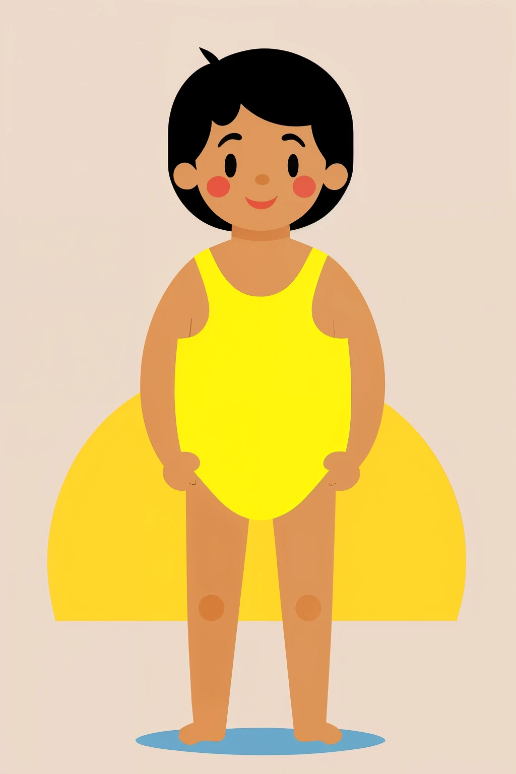 2d flat illustration of a child getting sunburned in the sun