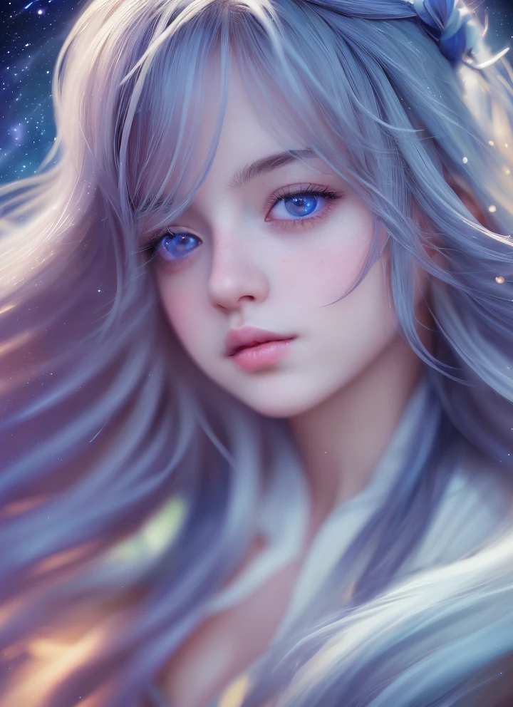 1girl, standing on earth, looking up at night sky, shimmering stars, beautiful detailed eyes, beautiful detailed lips, extremely detailed eyes and face, long eyelashes, serene expression, dreamlike, Makoto Shinkai-esque style, Cyril Rolando's artistic flair, vibrant colors, dynamic composition, tranquil, (best quality,4k,8k,highres,masterpiece:1.2),ultra-detailed,(realistic,photorealistic,photo-realistic:1.37),animal cosplay,white long hair,FINAL FANTASY,kawaii Japanese
heddofwonn