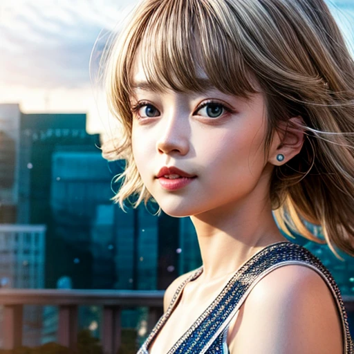 KAWAII girl in RED Tube-Top dress Stroll along evening Harbor, (Acutance:0.85), ZoomLayer, Masterpiece of 8K Ultra-detailed, (VolumetricLighting), (RAW Photo-realistic:1.37), (Close-up:1.38), (Sunseting colorful sky) (Dazzling bokeh:1.32), { (Golden ray illuminating face) | (Photon Particles:0.95) | (Fluttering Hair in wind:1.4) } . BREAK (((Extremely detailed NOGIZAKA face))), perfect anatomy, Childish, CaptivatingGaze, Elaborate detailed Eyes with (Sparkling Highlights:1.28), (Voluminous Long Eyelashes:0.88)、Glossy RED Lips with beautiful details, Coquettish Tongue, Rosy Cheeks, (Detailed Flawless Skin with glowing DowneyHair, Radiant PearlSkin with Transparency) , Shiny SilkyHair, Random Solid HairColor. { (joyful expressions) | (:d) }, (Large eyes:-1, Tree:-1).