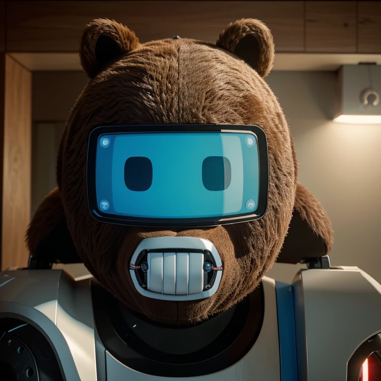 a bear putting a robot in its mouth, chewing, eating, cartoon, 1 bear, 1 robot, bear eating robot, cartoon bear, cute cartoon bear, adorable cartoon bear, playful cartoon bear, bear playing with robot, bear biting robot, bear devouring robot, bear swallowing robot, bear chewing on robot, bear consuming robot, bear digesting robot, best quality, 4k, 8k, highres, masterpiece:1.2, ultra-detailed, realistic, photorealistic, photo-realistic:1.37, cute, whimsical, funny, lighthearted, vibrant colors, soft lighting, playful, humorous, animated, dynamic, expressive, endearing