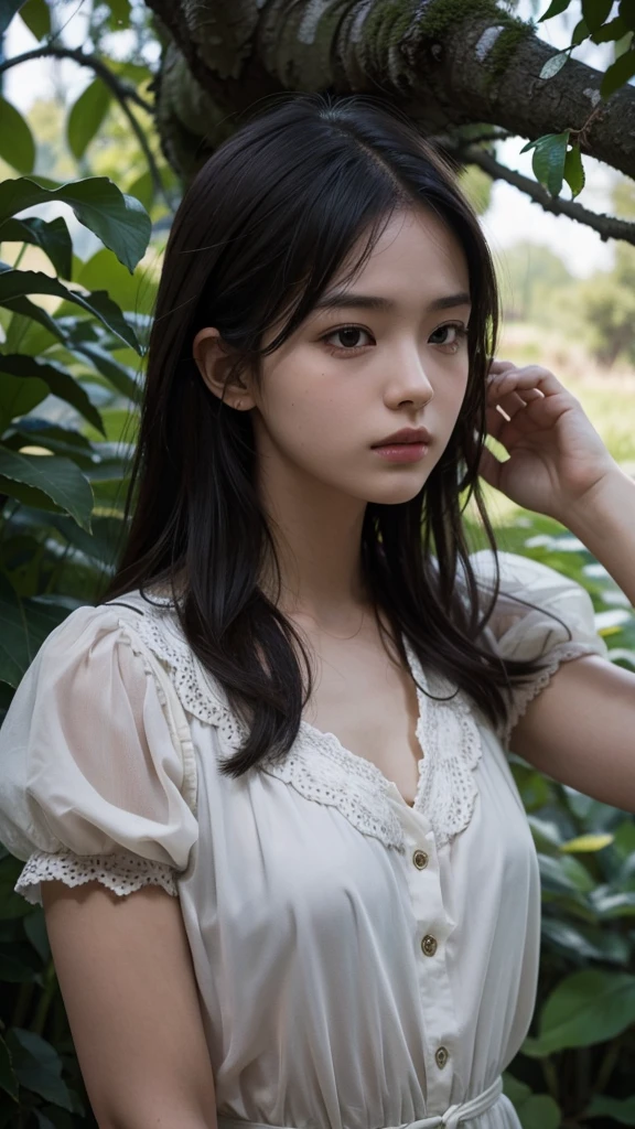 Girl in Nature’s Morbid Elegance