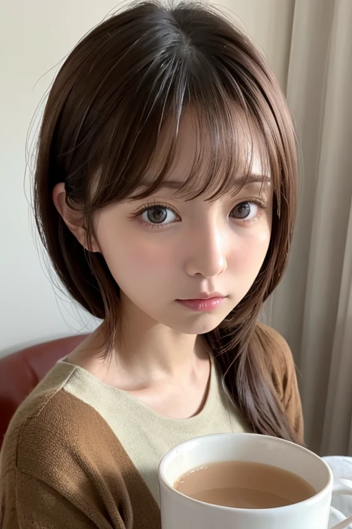 Caucasian、female、Brown Hair、morning sickness