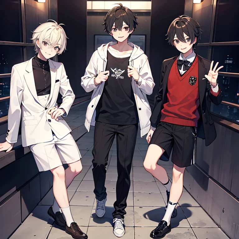 Man casual IKEMEN fullbody smile black-eyes