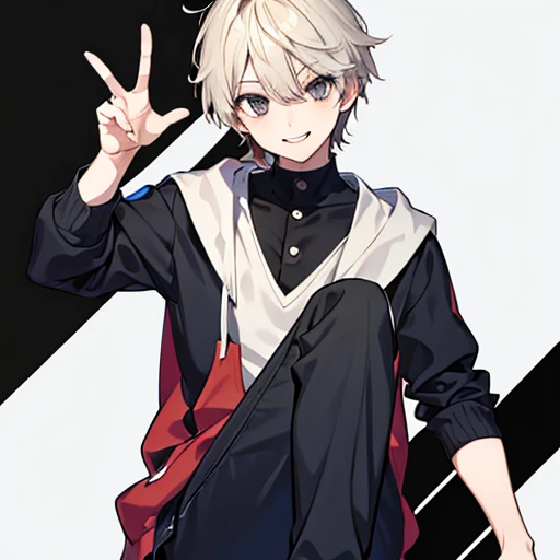 Man casual IKEMEN fullbody smile black-eyes