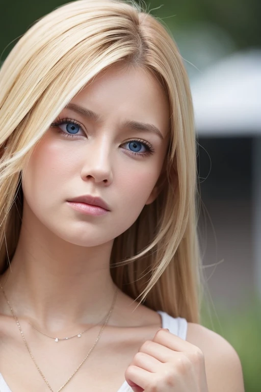 Caucasian、female、Blonde、Painful expression、Hold your mouth with your hand